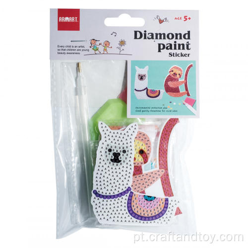 Adesivos de pintura de diamante alpacas e preguiças
